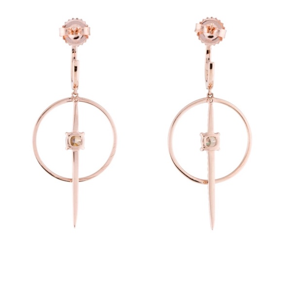 Effy 14K Rose Gold & Brown Diamond Spike Earrings - Picture 5 of 8
